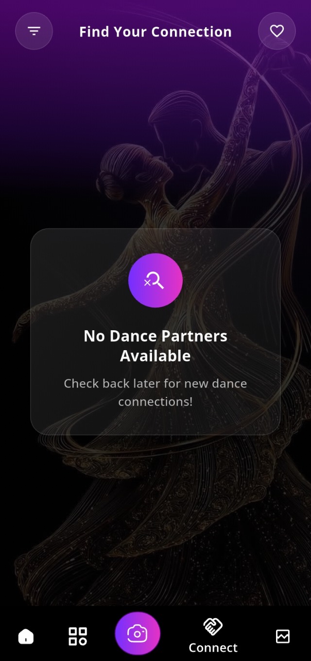 Partner matching screen in the app